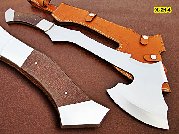 AX-15 Custom Handmade 20 Inches Hi Carbon Steel Axe - Solid Jute Micarta Handle with Carbon Steel Bolsters