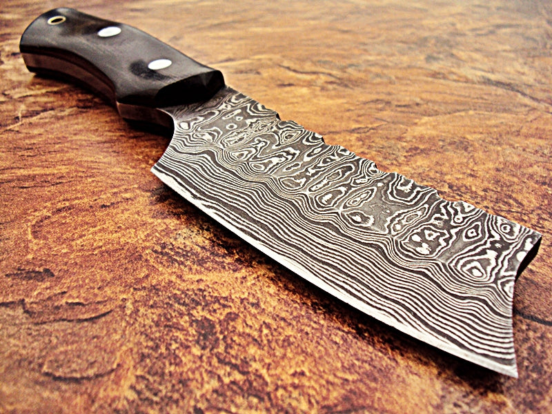 SK-395, Custom Handmade Damascus Steel Tanto Skinner Knife 