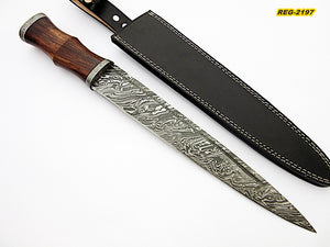 RG-212, Custom Handmade Damascus Steel 17 Inches Scottish  Dirk Blade Knife