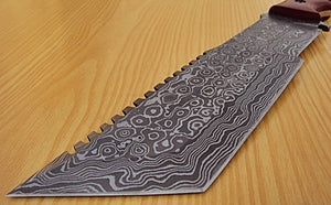 TR-57 Custom Handmade Damascus Steel Tracker Knife- Stunning Micarta Handle