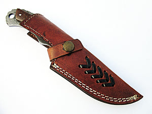 BC-205, Custom Handmade Full Tang Damascus Steel Skinner Knife - Brown Jute Micarta Handle