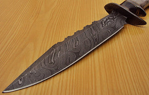 REG 1322 Handmade Damascus Steel 14.50 Inches Bowie Knife - Gorgeous Handle