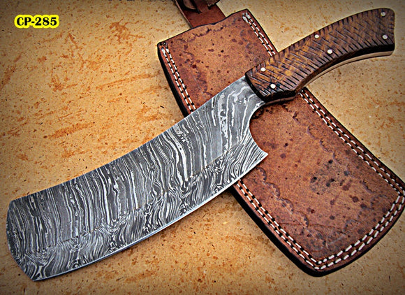 CP-285 Handmade Damascus Steel Chopper Knife – Solid Rose Wood Handle