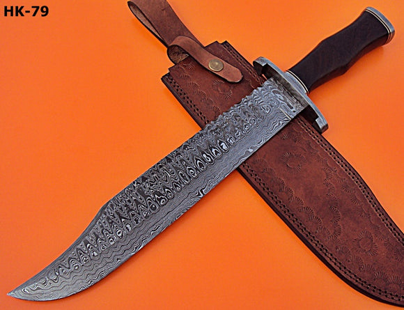 RG-226 Handmade Damascus Steel 17.4 Inches Hunting Knife - Solid Rose Wood Handle