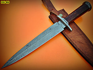 DG-86 Damascus Steel 15.0" Inches Dagger Knife –Rose Wood Handle.