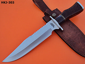 REG-HKJ-303- Handmade High Carbon14.0" Inches Bowie Knife -WallNut Wood & Bone Handle