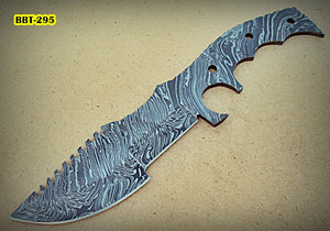 BBT-295,  Handmade Damascus Steel Blank Blade Full Tang Tracker Knife