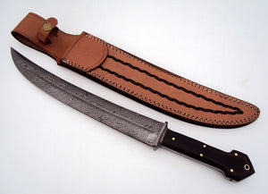 RG-223 Handmade Damascus Steel 17 Inches Hunting Knife - Stained Two Tone Micarta Handle