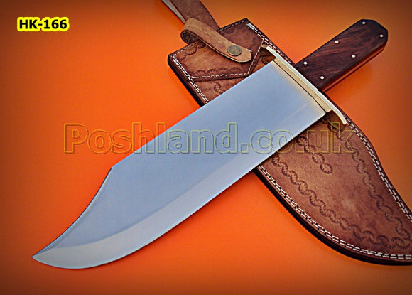 RG-235, Handmade 16.7 Inches High Carbon Steel Bowie Knife - Solid Rose Wood Handle with Brass Guard
