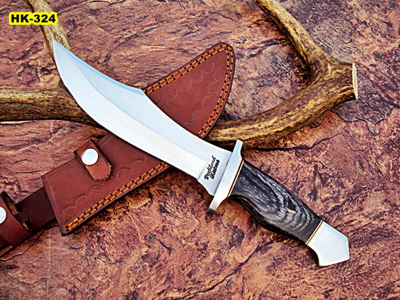 RG-137 Handmade Hi Carbon Steel 15 Inches Bowie Knife - Black Doller Sheet Handle with Carbon Steel Guard