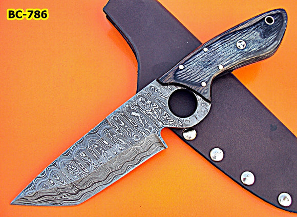 BC-27 Custom Handmade Damascus Steel  Knife- Ideal for Camping or Bushcraft