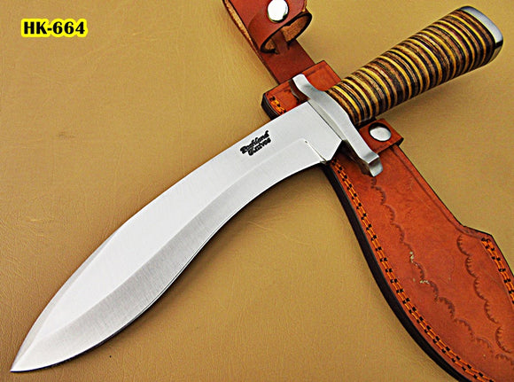 RG-183 Handmade Hi Carbon Steel 15 inches Hunting Knife - Beautiful Three Tone Micarta Handle
