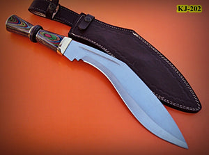 RG-231 Handmade 440 c Stainless Steel 17.4 inches Kukri Knife - Beautiful Doller Sheet Handle with Brass Guard