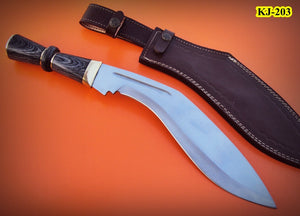RG-203, Handmade 440 c Stainless Steel 17.4 inches Kukri Knife - Beautiful Doller Sheet Handle with Brass Guard