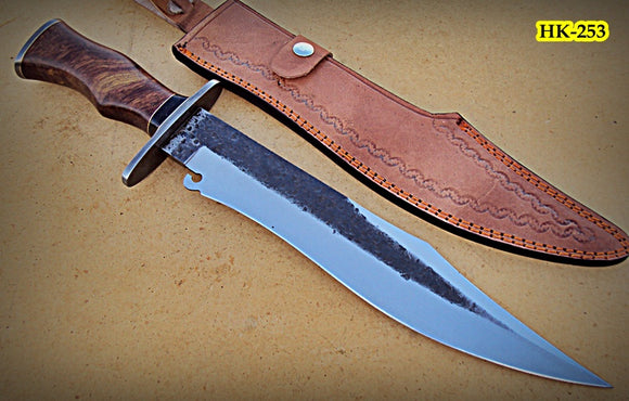 RG-201 Handmade High Carbon Steel 17.2 inch Hunting Knife - Beautiful Rose Wood Handle with Damascus Steel Guard