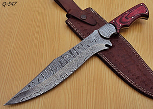 RG-47 Custom Handmade Damascus Steel 15" Inches Hunting Knife.