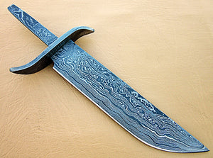 BB-326,  Handmade Damascus Steel 10.2 Inches Full Tang Hunting Knife with Damascus Steel Guard - Best Quality Blank Blade