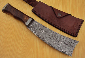 CP-1318- Custom Handmade Damascus Steel 12.00 Inches Cleaver Knife.