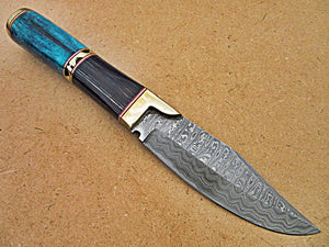 HK-281, Handmade Damascus Steel 10.2 Inches Knife - Stunning Exotic Handle