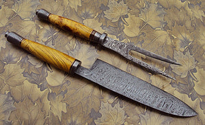 CF-101 Style Damascus Steel Chef Knife – Stunning Exotic wood Handle