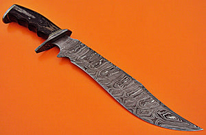 RG-208- Handmade Damascus Steel 17.2 Inches Bowie Knife - Pakka Wood Handle