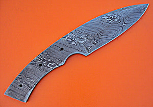 BB-258,  Handmade Damascus Steel 9 Inches Full Tang Skiner Knife - Solid Blank Blade