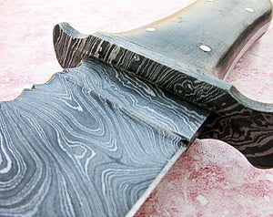 RG-73 Handmade Damascus Steel 15 inches Hunting Knife - Beautiful Two Tone Micarta Handle with Damascus Steel Guard