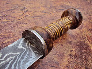 Sw-337, Handmade Damascus Steel 20.4 Inches Sword - Beautiful Colored Micarta Handle with Damascus Steel Guard