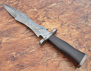 DG-23 Handmade Damascus Steel 16 Inches Dagger/Hunting Knife - Solid Rose Wood Handle