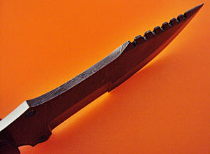 TR-21 Custom Handmade Damascus Steel Tracker Knife- Two Tone Micarta Handle