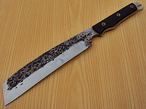 REG-Q-540- Custom Handmade Hi Carbon Steel(1095) Full Tang 13.3" Inches Nakiri Knife.