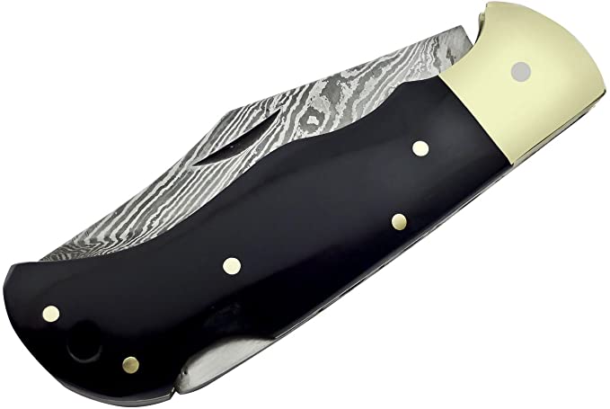 FN-9002, Custom Handmade Damascus Steel 6.04 Inches Folding Knife - Be –  Poshland