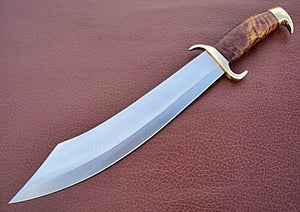 RG-242  Custom Handmade 440 C Stainless Steel 17 Inches Hunting Knife - Solid Rose Wood Handle with Brass Guard