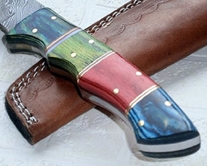 BC-35 Custom Handmade Damascus Steel Knife – Gorgeous Exotic Wood Handle