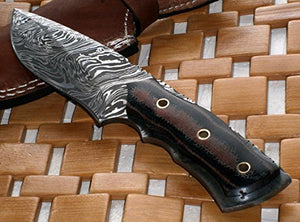 BC-2040, Custom Handmade Full Tang Damascus Steel Bushcraft Knife- Stunning Easy Grip Handle