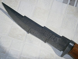 RG-22 Handmade Damascus Steel 13.5 inches Hunting Knife - Exotic Marindi Wood Handle