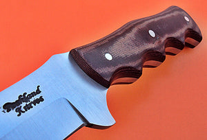 TR-36 Custom Handmade D2 Tool Steel Tracker Knife- Two Tone Micarta Handle