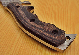 TR-40 Custom Handmade Damascus Steel Tracker Knife- Stunning Micarta Handle