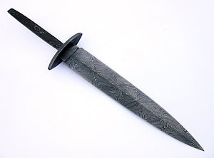 BBD-1167, Handmade Damascus Steel 15 Inches Full Tang Dagger Blank Blade