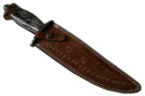 REG 599 Custom Handmade Damascus Steel Bowie Knife- Stunning Colored Handle
