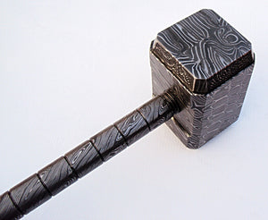 PLK-222, Handmade Full Damascus Steel Hammer – Great Piece of Art – Fully Functional
