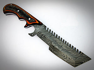 TR-1097, Custom Handmade DEMASCUS STELL Tracker Knife – Two Tone Dollar Sheath Handle