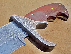 SW-02 Handmade Damascus  Steel 23 Inches Sword - Beautiful Jute Brown Micarta Handle