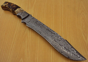 RG-152- Custom Handmade Damascus Steel 15.0" Inches Hunting Knife