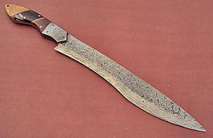 RG-62 Handmade Damascus Steel 15.00 Inches Bowie Knife - Exotic Wood Handle