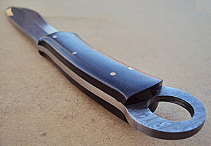 RG-178 Custom Handmade 15.00 Inches Damascus Steel Bowie Knife – Micarta Sheet Handle