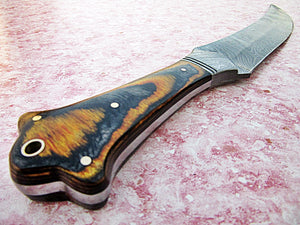 RG-74  Handmade Damascus Steel 15 inches Hunting Knife - Beautiful Two Tone Micarta Handle with Damascus Steel Guard