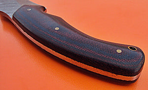 RG-179 Custom Handmade Damascus Steel 12.3 Inches Kukri Knife - Solid Two Tone Micarta Handle