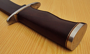 RG-58 15.00 Inches Powder Carbon Coated Bowie Knife - Stunning Rose Wood Handle