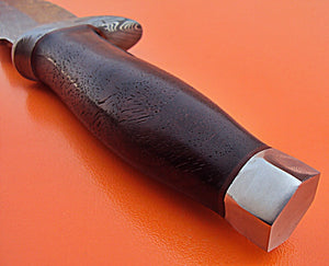 BC-46  Custom Handmade Damascus Steel Bushcraft Knife- Rose Wood Handle with Damascus Steel Guard